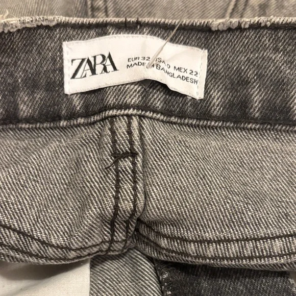 Zara Light Charcoal Denim Shorts with pockets - size 0 - Picture 10 of 11